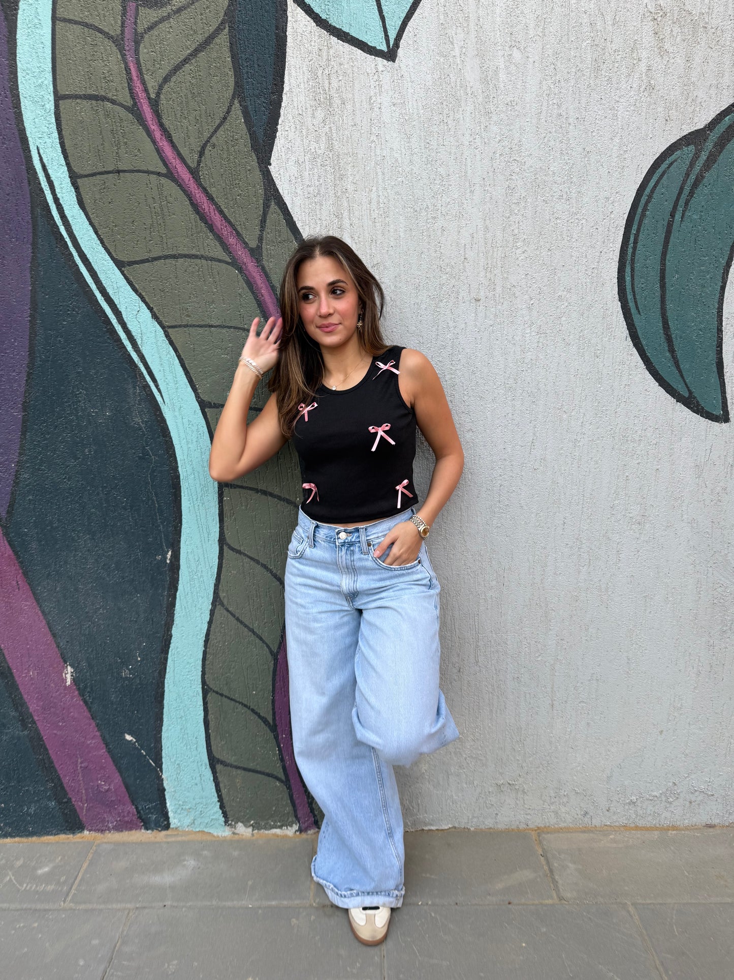 Black Bow Tank Top
