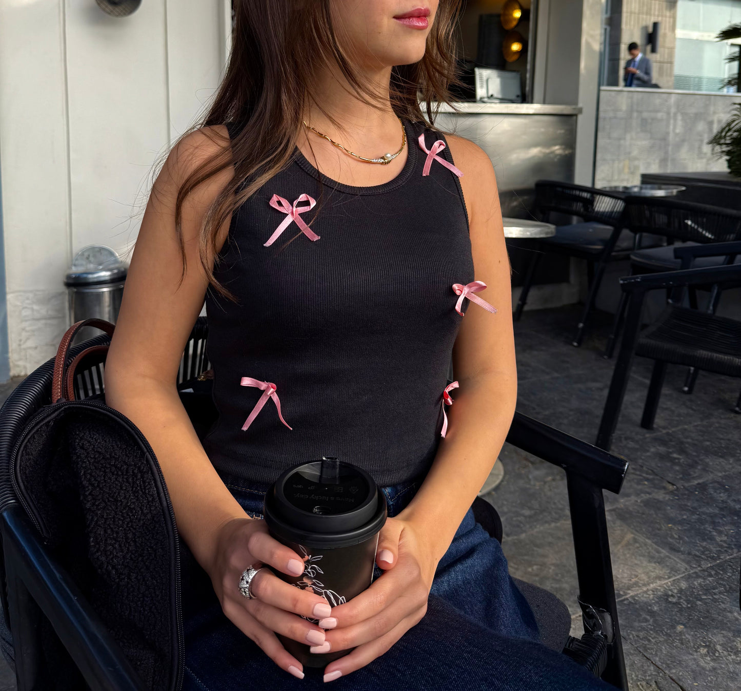 Black Bow Tank Top