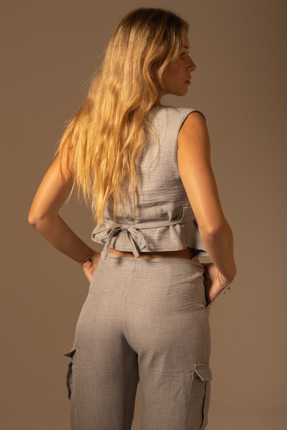 Gray - Tied from back