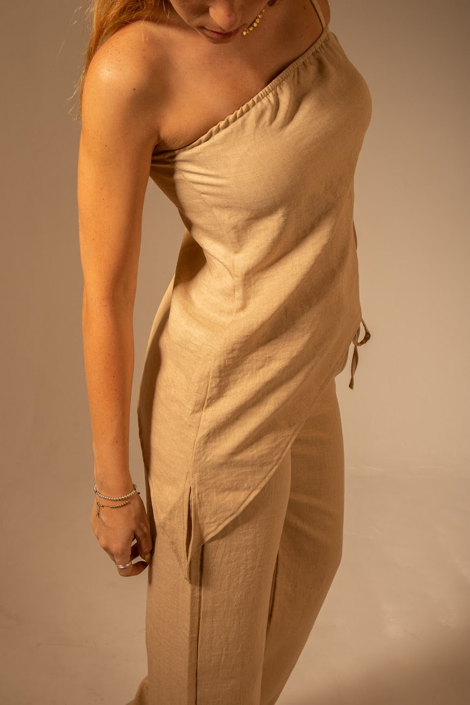 Asymmetric Linen Top