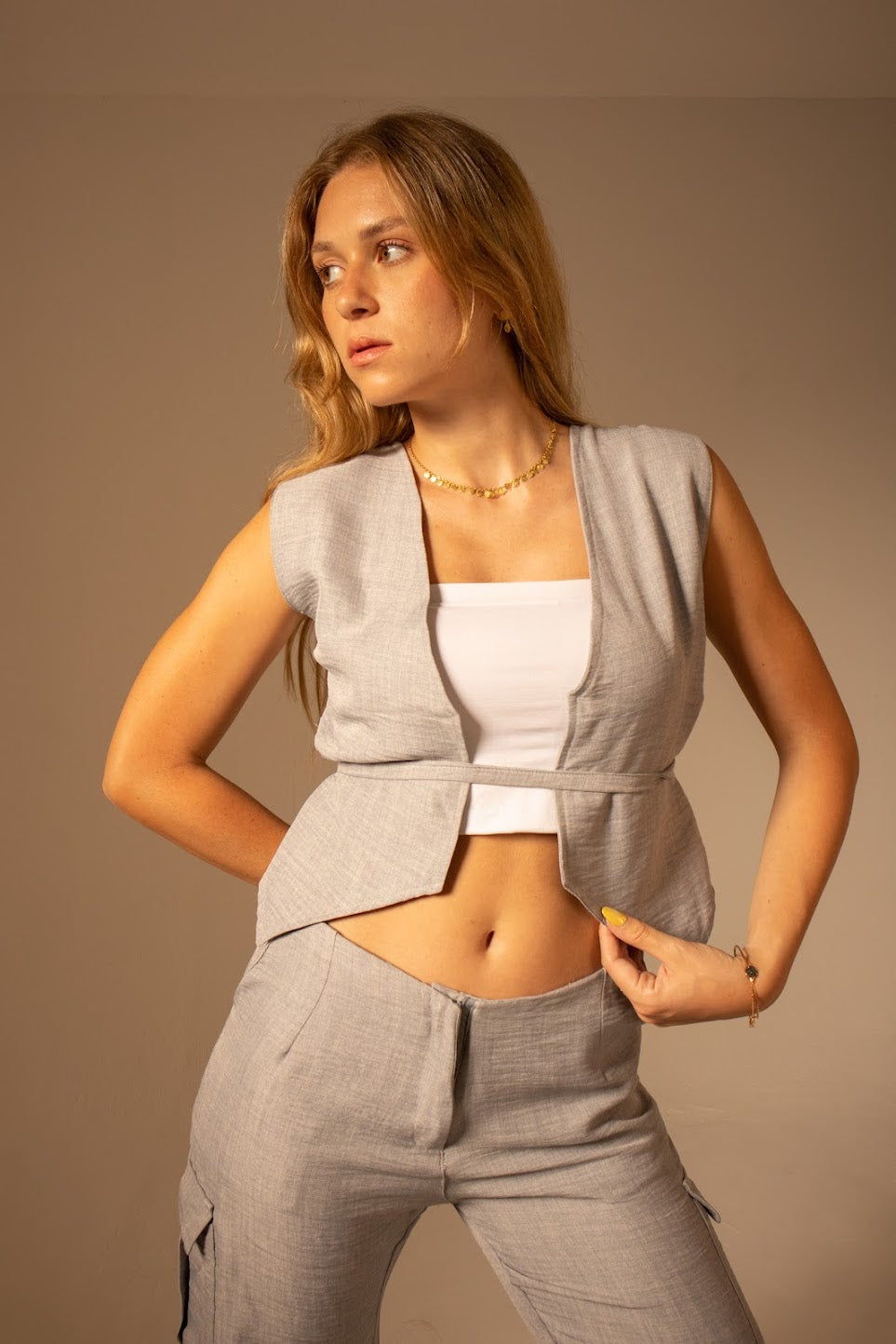 Gray - Tied from back