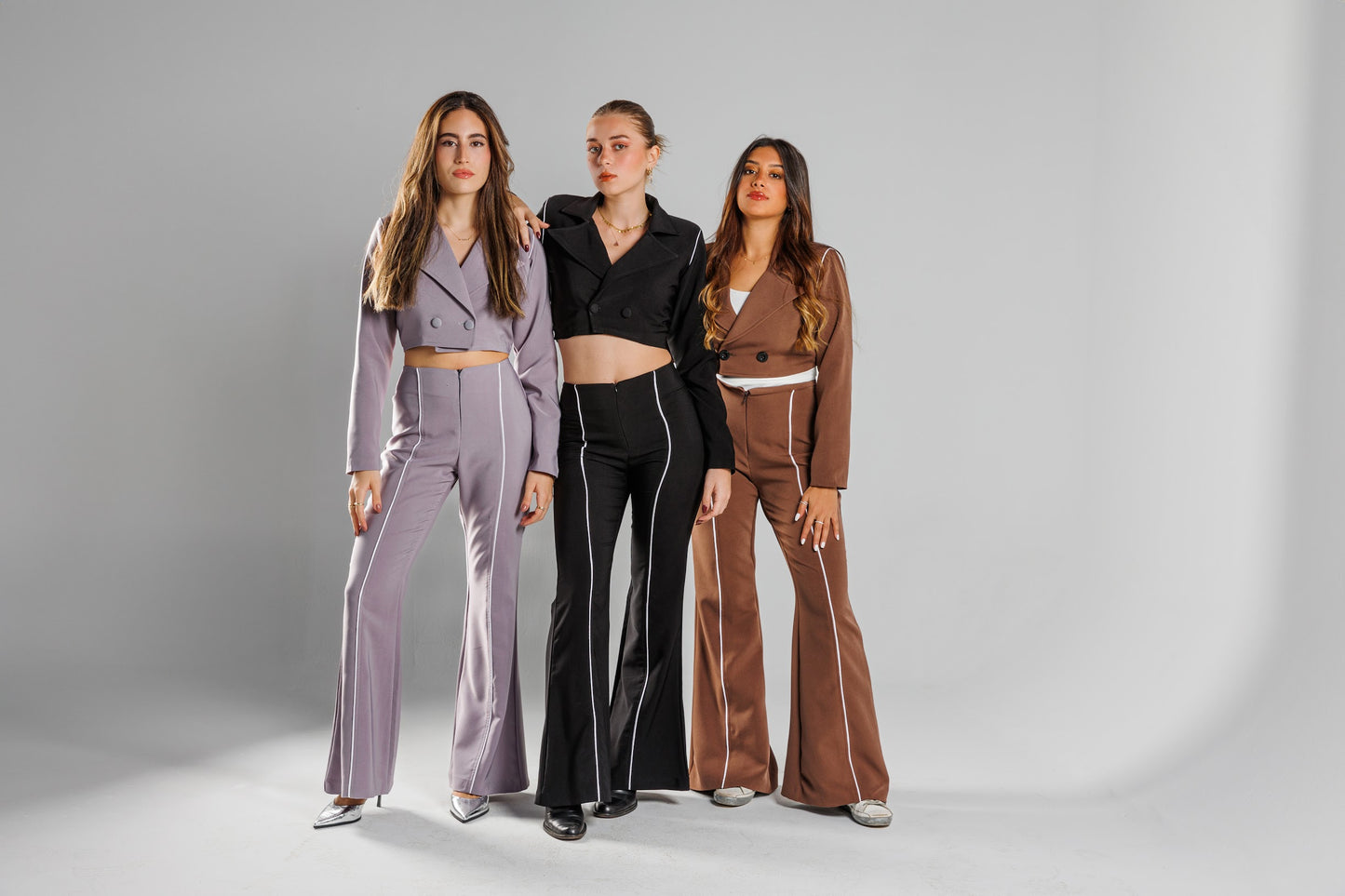 White Lining Flared Pants